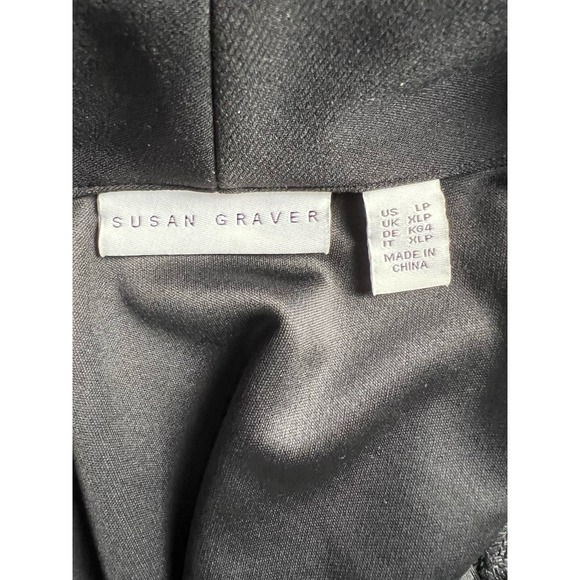 Susan Graver Petite Solid LK Fusion Revere Collar Blazer NWOT BLACK SIZE LP - Picture 4 of 7